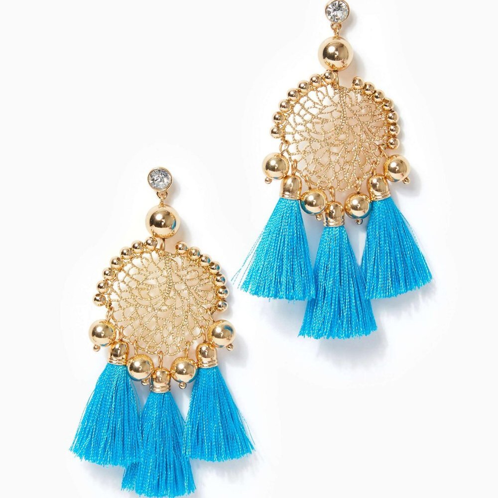 Lilly Pulitzer Earrings Sea Dreamer Cumulus Blue